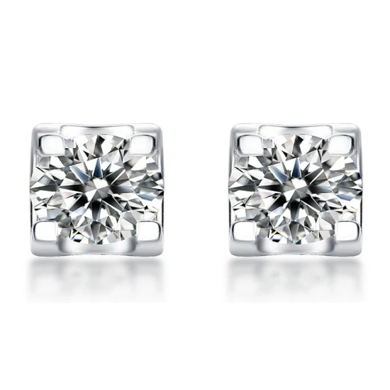 Wholesale Price Moissanite Diamond 925 Sterling Silver Small Round Stud Female Earrings Jewellery Women Luxury Jewelry